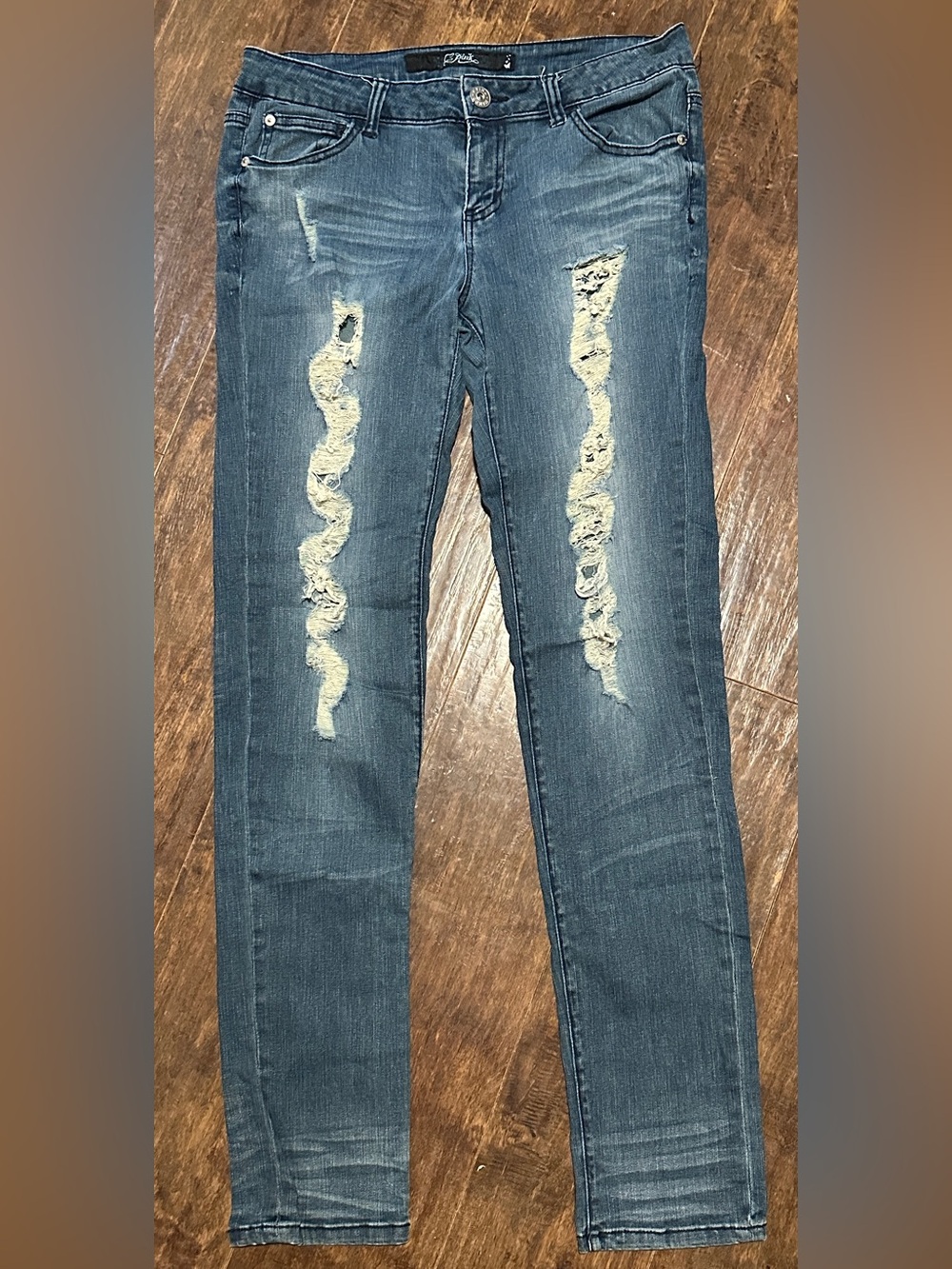 Celebrity Pink Distressed Mid-Rise Blue Jeans 11
